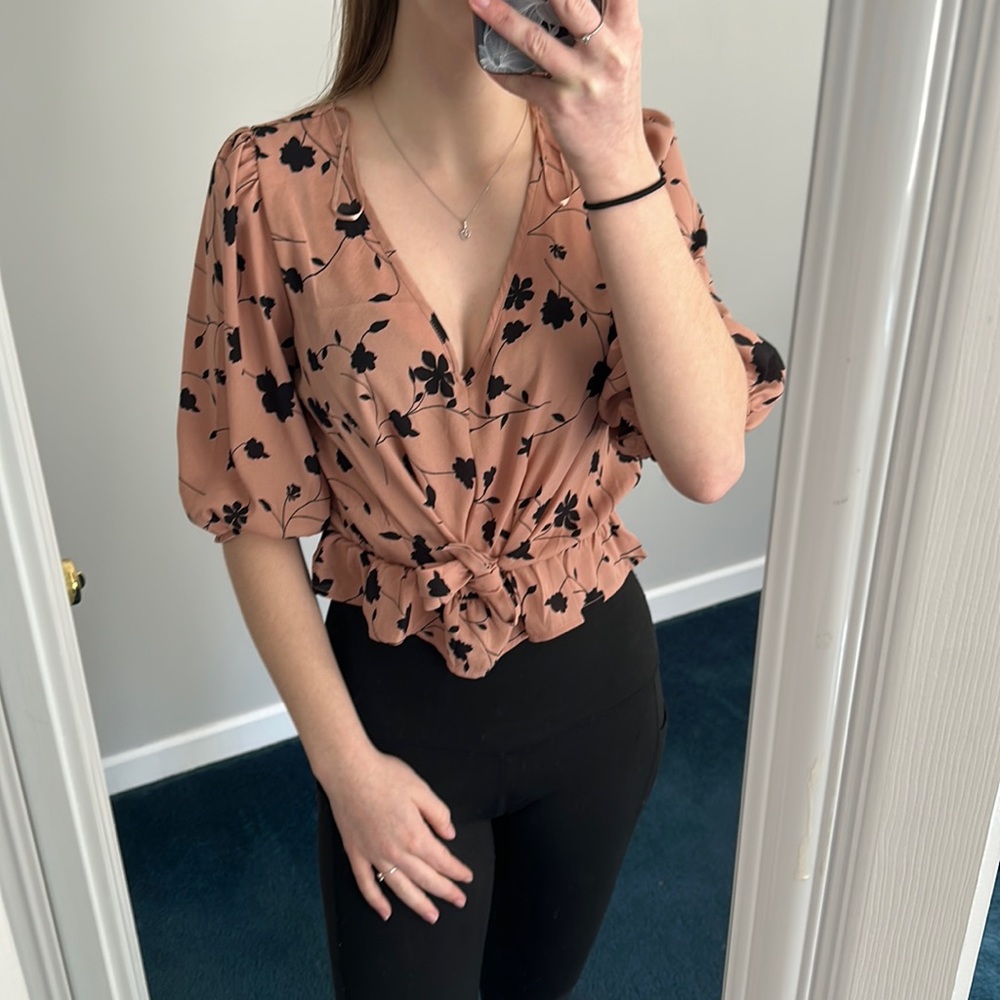 Pink Floral Blouse
